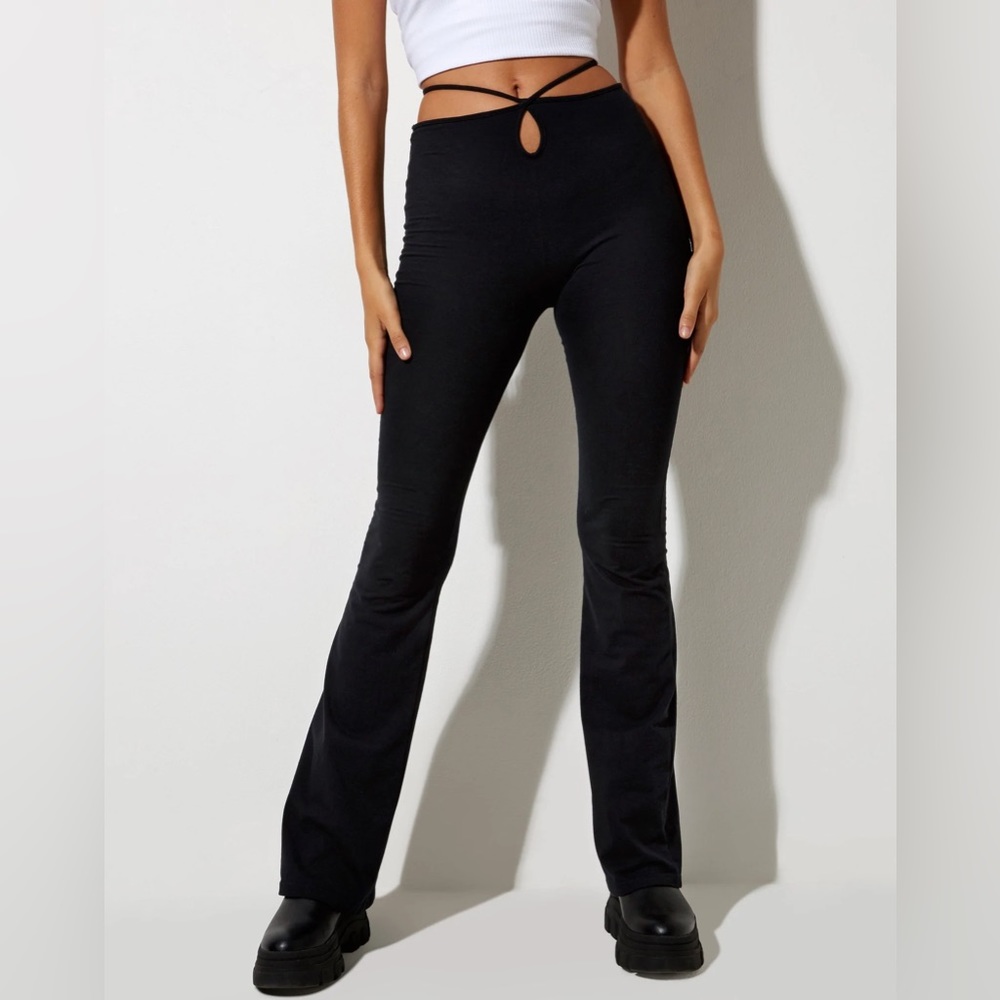 MOTEL ROCKS SEKAR FLARE TROUSER IN BLACK | Size: S